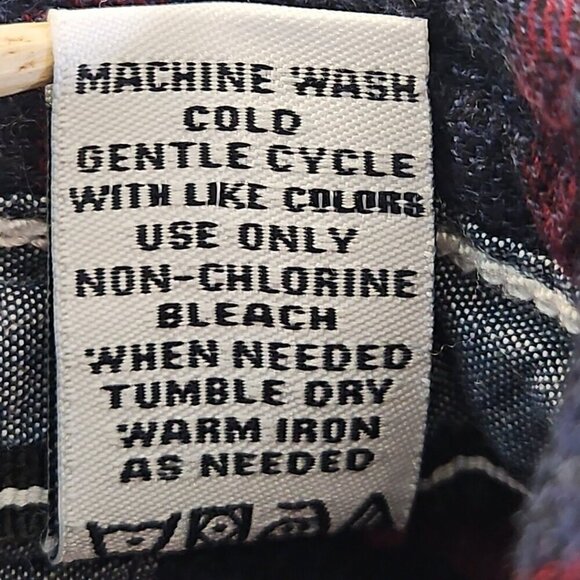 Thread & Cloth Flannel Shirt Women's XXL Navy & Red Long Sleeve Button Down EUC - Picture 7 of 13